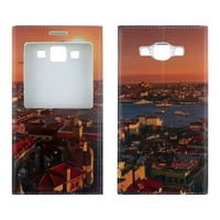 Nettech Samsung Galaxy A700 A7 2015 Uyumlu Pencereli Kapaklı Kılıf (Desenli/Resimli) NT3535