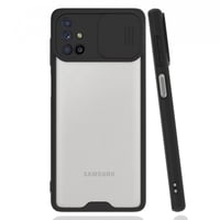 Nettech Samsung Galaxy M51 Uyumlu Platin Kamera Kızaklı Arka Koruma Kılıf (Siyah) NT86696