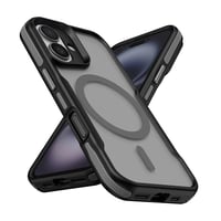 Apple iPhone 16 Kılıf Magsafe Şarj Özellikli Renkli Kenar Airbag Şeritli Zore Lamer Kapak Gri