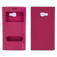 Nettech Samsung Galaxy A520 A5 2017 Uyumlu Pencereli Kapaklı Kılıf (Pembe) VR1834