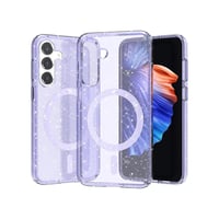 Galaxy S23 FE Kılıf Magsafe Şarj Özellikli Parlayan Simli Saydam Renkli Zore Allstar Kapak  Mor