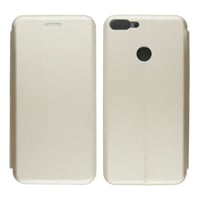 Nettech Huawei P Smart Uyumlu Lüx Seri Kapaklı Kılıf (Gold) VR18227