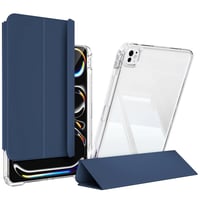 ​​​Apple iPad Pro 11 2024 Kılıf Magnetik Ayrılabilen Airbagli Zore Sliding Tablet Kılıfı  Lacivert