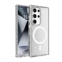 Galaxy S25 Ultra Kılıf Magsafe Şarj Özellikli Parlayan Simli Saydam Renkli Zore Allstar Kapak  Şeffaf