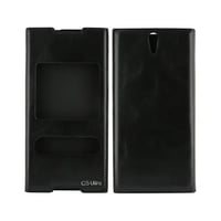 Nettech Sony Xperia C5 Ultra Uyumlu Pencereli Kapaklı Kılıf (Siyah) VR1044