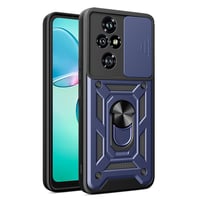 Honor 200 Pro Kılıf Magnetik Standlı Kamera Korumalı Zore Sürgülü Vega Kapak  Mavi