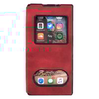 Nettech Oppo A12 Uyumlu Pencereli Kapaklı Kılıf (Kırmızı) NT89208