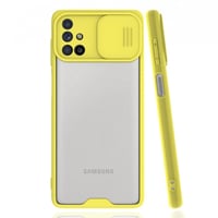 Nettech Samsung Galaxy M51 Uyumlu Platin Kamera Kızaklı Arka Koruma Kılıf (Sarı) NT86699