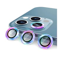 Nettech Apple iPhone 12 Pro Max Uyumlu Damla Model 3in Kamera Cam Koruyucu (Gökkuşağı) NT89809