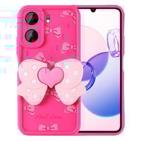 Xiaomi Redmi 13C Kılıf Kamera Korumalı Figür Tasarımlı Zore Kapya Kapak Pembe Koyu