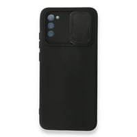 Nettech Samsung Galaxy A02S Uyumlu Kızaklı Kamera Korumalı Arka Koruma Kılıf (Siyah) NT87197