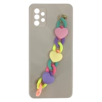 Nettech Samsung Galaxy A72 Uyumlu Bilek Zincirli Arka Koruma Kılıf (Çeşitli Renk) NT89904