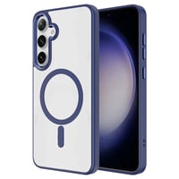 Galaxy S25 Kılıf Magsafe Şarj Özellikli Zore Krom Magsafe Silikon Kapak  Lacivert