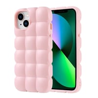 Apple iPhone 13 Kılıf Parlak Esnek Silikon Zore Dom Dom Kapak  Pembe