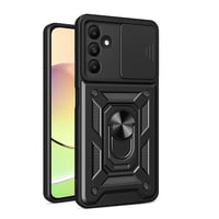 Galaxy A15 Kılıf Magnetik Standlı Kamera Korumalı Zore Sürgülü Vega Kapak  Siyah