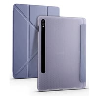 Nettech Samsung Galaxy Tab S7 FE LTE SMT733 64 GB 12.4 Uyumlu Flip Prizma Seri Kapaklı Kılıf (Füme) NT105346