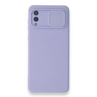 Nettech Samsung Galaxy A02 Uyumlu Kızaklı Kamera Korumalı Arka Koruma Kılıf (Lila) NT87133