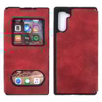 Nettech Samsung Galaxy Note 10 Uyumlu Pencereli Kapaklı Kılıf (Kırmızı) NT84503