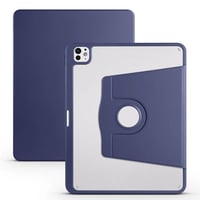 Apple iPad Pro 13 2024 Kılıf Zore Termik Kalem Bölmeli Dönebilen Standlı Kılıf  Lacivert
