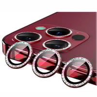 Nettech Apple iPhone 13 Pro Max Uyumlu Diamond Taşlı Model Kamera Cam Koruyucu (Kırmızı) NT98916