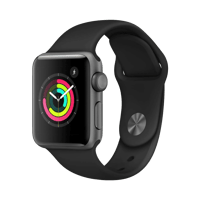 Apple Watch Series 3  Alüminyum  38mm  GPS  Gece yarısı