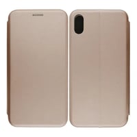 Nettech Apple iPhone XS Max Uyumlu Lüx Seri Kapaklı Kılıf (Rose Gold) VR18174