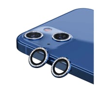 Nettech Apple iPhone 13 Uyumlu Diamond Taşlı Model Kamera Cam Koruyucu (Mavi) NT95761