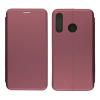 Nettech Huawei P30 Lite Uyumlu Lüx Seri Kapaklı Kılıf (Mürdüm) VR18189