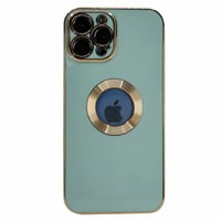 Nettech Apple iPhone 13 Pro Max Uyumlu Halkalı Logo Seri Arka Koruma Kılıf (Yeşil) NT97173