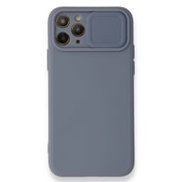 Nettech Apple iPhone 11 Pro Uyumlu Kızaklı Kamera Korumalı Arka Koruma Kılıf (Gri) NT87123