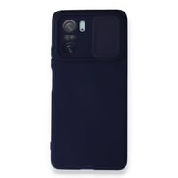 Nettech Xiaomi Poco F3 Uyumlu Kızaklı Kamera Korumalı Arka Koruma Kılıf (Lacivert) NT87182