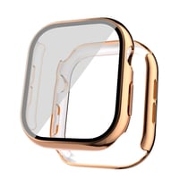 Apple Watch 10 46mm Sert PC Kasa Electroplatink Çerçeveli Ekran Koruyucu Zore Watch Gard 36  Rose Gold