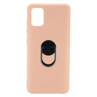 Nettech Samsung Galaxy A41 Uyumlu Leather Ring Nano Arka Koruma Kılıf (Pembe) NT83058