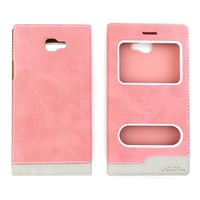 Nettech Samsung Galaxy G570 J5 Prime Uyumlu Pencereli Kapaklı Kılıf (Rose Gold) VR1117