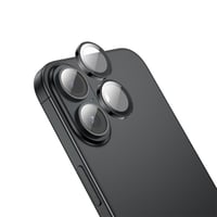 Nettech Apple iPhone 16 Uyumlu Alüminyum Seri Kamera Cam Koruyucu (Siyah) NT111111