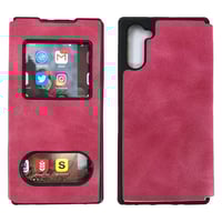 Nettech Samsung Galaxy Note 10 Uyumlu Pencereli Kapaklı Kılıf (Pembe) NT84506