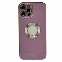 Nettech Apple iPhone 12 Pro Max Uyumlu Halkalı Logo Seri Arka Koruma Kılıf (Pembe) NT97156