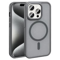 Apple iPhone 15 Pro Kılıf Magsafe Şarj Özellikli Mat Arka Yüzey Zore Sio Kapak  Gri