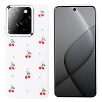 Tecno Spark 20 Pro 5G Kılıf Airbag Tasarımlı Simli Şeffaf Zore Kutup Kapak  Kiraz