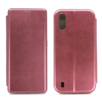 Nettech Samsung Galaxy A01 Uyumlu Lüx Seri Kapaklı Kılıf (Mürdüm) NT79546