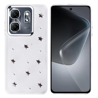 İnfinix Hot 50i Kılıf Airbag Tasarımlı Simli Şeffaf Zore Kutup Kapak  Yıldız