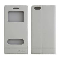 Nettech Apple iPhone 6S Plus Uyumlu Pencereli Kapaklı Kılıf (Beyaz) VR7114