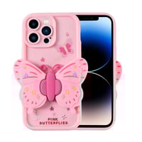 Apple iPhone 14 Pro Kılıf Kamera Korumalı Figür Tasarımlı Zore Kapya Kapak  Pembe Açık