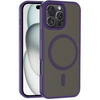 Apple iPhone 16 Pro Max Kılıf Magsafe Şarj Özellikli Mat Arka Yüzey Zore Sio Kapak  Derin Mor