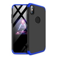 Nettech Apple iPhone XS Max Uyumlu Ön Arka Koruma Arka Koruma Kılıf (Mavi) VR11845