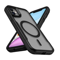 Apple iPhone 12 Kılıf Magsafe Şarj Özellikli Renkli Kenar Airbag Şeritli Zore Lamer Kapak  Siyah