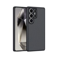 Galaxy S25 Ultra Kılıf Magsafe Şarj Özellikli Karbon Fiber Tasarımlı Zore Elnino Kapak  Siyah