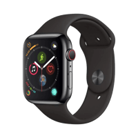 Apple Watch Series 4  Paslanmaz Çelik  44mm  Cellular  Gece yarısı