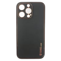Nettech Apple iPhone 13 Pro Uyumlu Coco Leather Seri Arka Koruma Kılıf (Siyah) NT90457