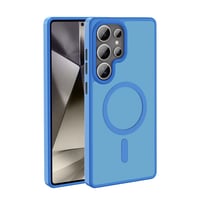 Galaxy S25 Ultra Kılıf Magsafe Şarj Özellikli Mat Arka Yüzey Zore Sio Kapak  Mavi